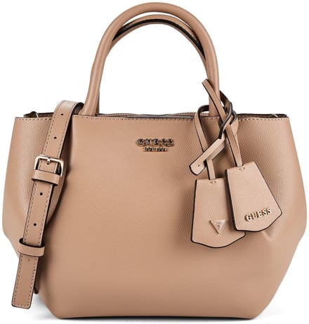 GUESS handtas schoudertas Amorette Girlfriend Satchel Beige Taupe