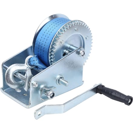 3200LBS Webbing Handcranking Winch Trailer Capstan Accessory for Yacht Boat Ship gray