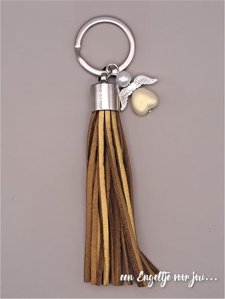 Sleutelhanger met flos - Sleutelhanger - Geluksengel - Engeltje - Beschermengeltje