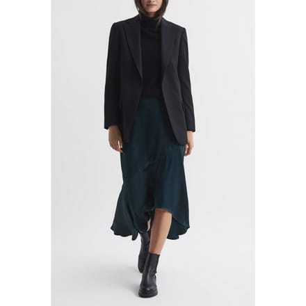 Reiss Asymmetric Slip Skirt Teal Größe: 4 | Midiröcke Outlet | Damen | Cyan