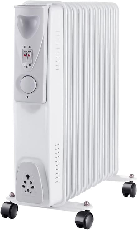 Oliekachel - Verwarming - Ruimte Verwarmen - 11 Elementen - 52x16x64cm - Wit