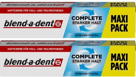 Blend-a-dent - Super kleefcrème - Extra Sterk - voor gebit en deelprothese - Voordeelset 2 stuks Maxipack a 70 gram!!