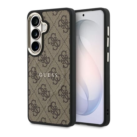 Guess 4G Leather Backcover met MagSafe voor de Samsung Galaxy S26 - Gold Edge - Brown