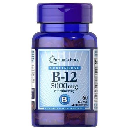Puritan's Pride, Vitamine B-12, 5000 mcg, 60 tabletten