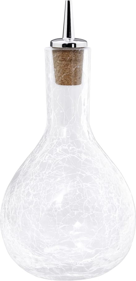 Fles, Bitters Fles - Craqueléglas met verchroomde tuit