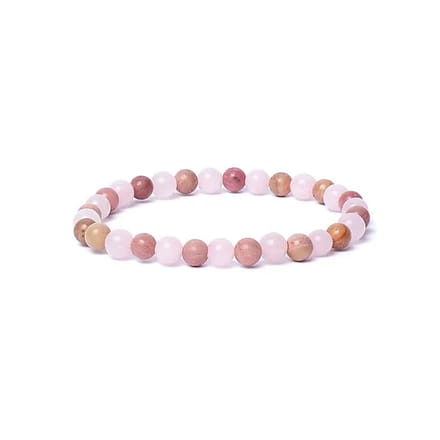 Yogi & Yogini - Armband rozenkwarts/ thuliet - AA kwaliteit elastisch - Mineraal - India