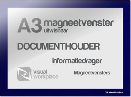 Magneetvenster A3 (uitwisbaar) - Blauw