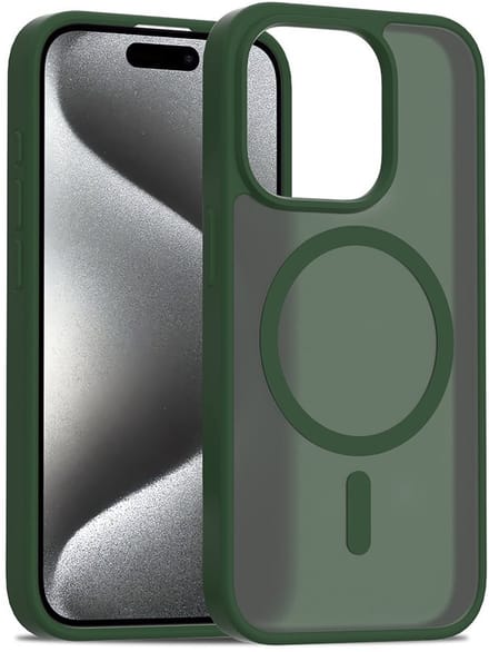 Solidenz Hoesje - Geschikt voor iPhone 16 Max - FrostMag Backcover geschikt voor MagSafe - Groen