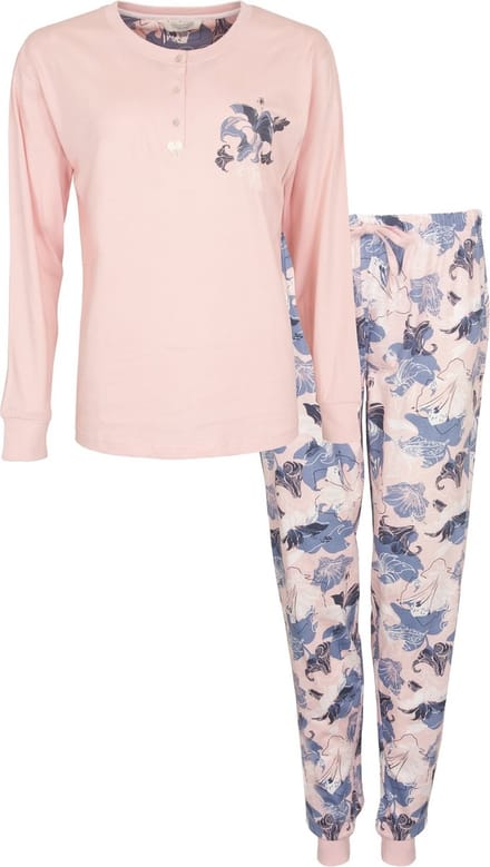Tenderness Dames Pyjama - Polo Sluiting - Licht Roze - Maat XXL