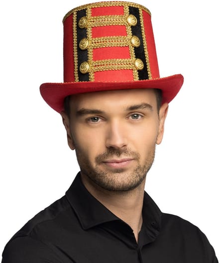 Boland - Hoed Circusdirecteur Rood - 59 - Volwassenen - Unisex - Dompteur