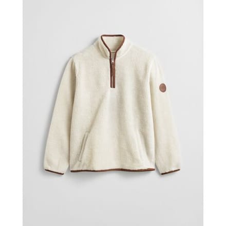 Gant Trui Half Zip Soft Fleece Cream / male