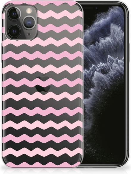Back Cover voor Apple iPhone 11 Pro TPU bumper Waves Roze