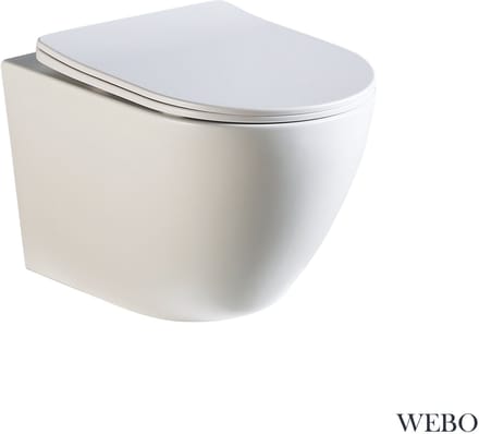WEBO Odin Toilet Hangend Mat Wit Randloos – Kwaliteit & Design (Inclusief zitting)
