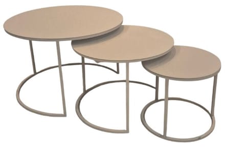 Deco4yourhome® - Salontafel set van 3 - Metaal - Taupe - Beige - 62cm