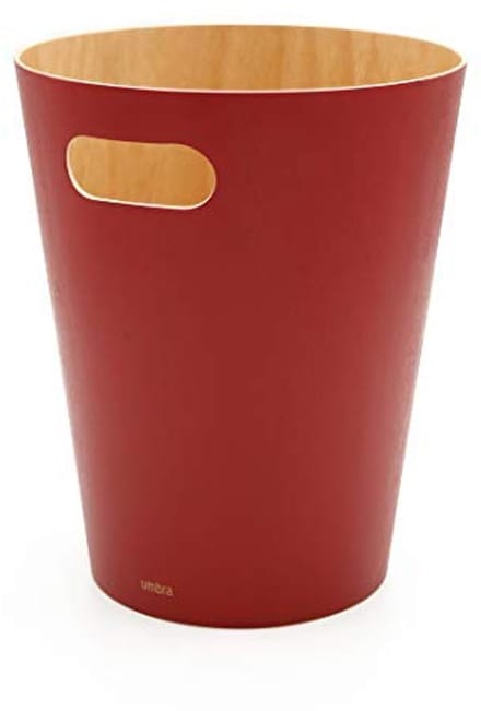 Moderne Houten Prullenbak - Rood