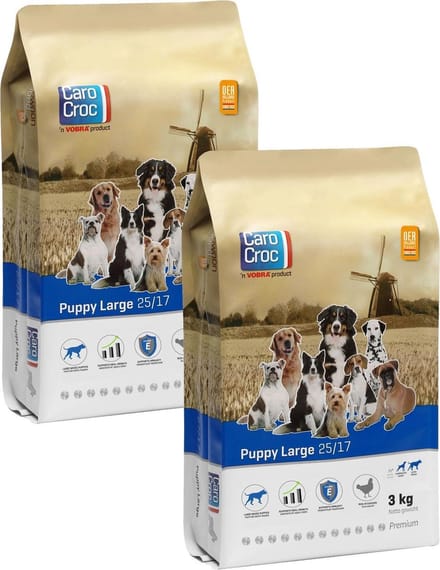 Carocroc Puppy Large Gevogelte&Vlees&Rijst - Hondenvoer - 2 x 3 kg
