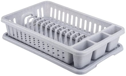 Curver Lux - Afdruiprek - Compact formaat - Apart bestekcompartiment - Grijs