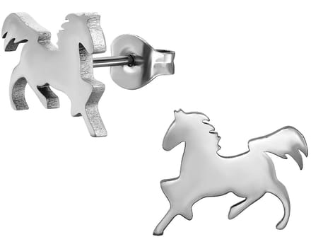 CS Joy - paard oorbellen - Chirurgisch staal - oorknoppen - 12 x 9.5 mm