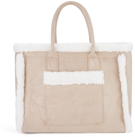 Dames Handtas Beige – Teddy Shopper Tas – Grote Dames Tas – Trendy Winter Handtas