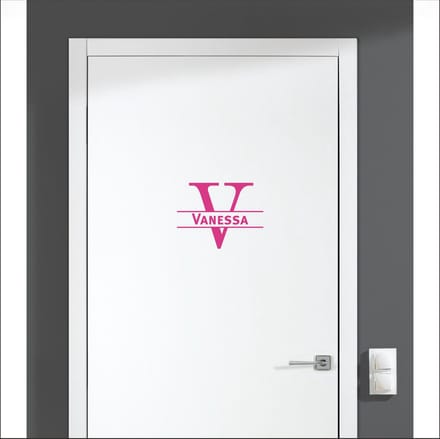 Deursticker Met Naam -  Vanessa - Roze