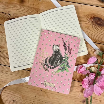 Alex Clark Naked Spine Notebook Cat ~ Notitieboekje zonder rug Kat