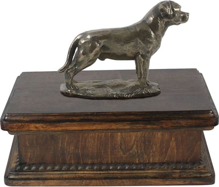 Elegante urn hond voor Rottweiler as met beeldje van hond