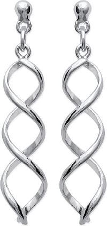 Amanto Oorbellen Dulce - 925 Zilver Gerhodineerd - Spiraal - 9x35mm