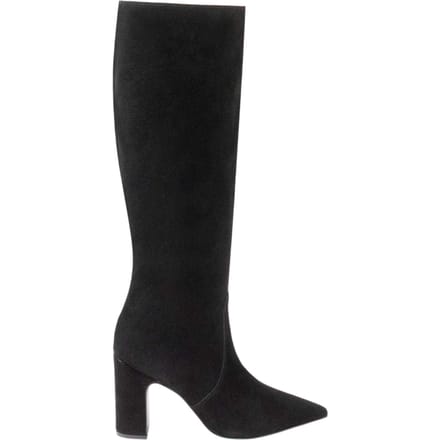 I Saw It First Dames Suède Blokhak Kniehoog Boots (Zwart)