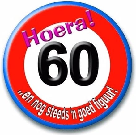 Paperdreams - Verkeersbord Button - 60 jaar