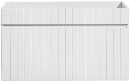 Vente-unique Wit hangmeubel onder wastafel met strepen - 80 cm - SATARA