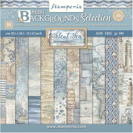 Stamperia - Silent Sea Maxi Background Selection 12x12 Inch Paper Pack (SBBL170)