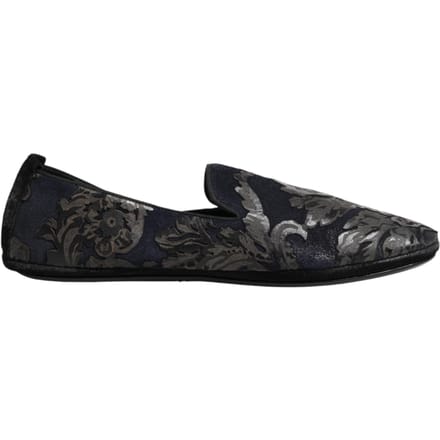 Dolce & Gabbana Zwarte Jacquard Leren Instapschoenen
