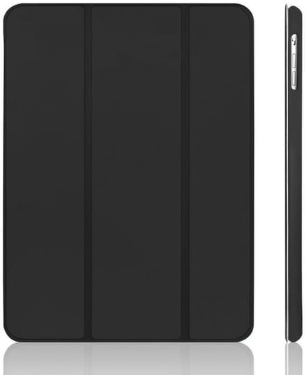 Zwarte PU Lederen Tri-Fold iPad Hoes Compatibel met iPad Air 1/2 & iPad 9.7