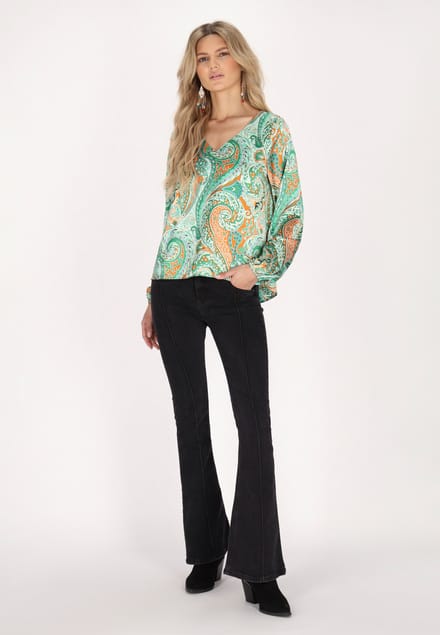 usha Blouse Dames Groen Veelkleurig