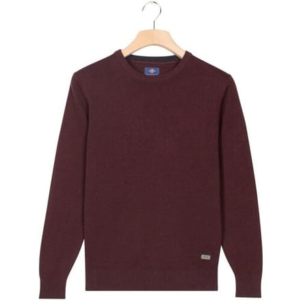 Baileys Trui Crew Neck Allover Fine Two-Tone Texture Deep Mauve / male