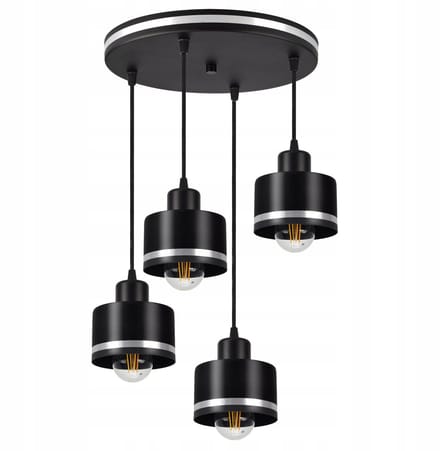 Moderne Zwarte Hanglamp Plafond LED 4xE27 60W