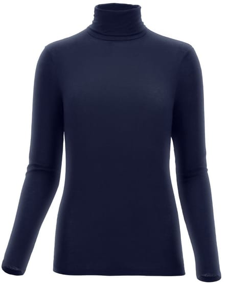 Perfect Line Cashmere Turtle Neck Long Sleeve - Kleur Blauw - Maat S