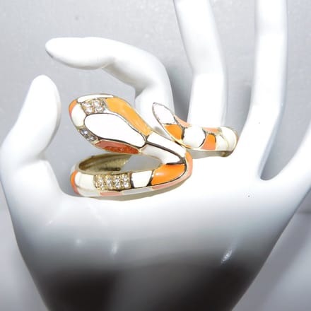Hetty'S - Rode rattenslang klemarmband - Goldplated met emaille -