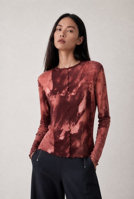 Janette allover print top | Allover Bordeaux - Allover Bordeaux / M