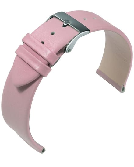 EULIT horlogeband - leer - 14 mm - roze - metalen gesp