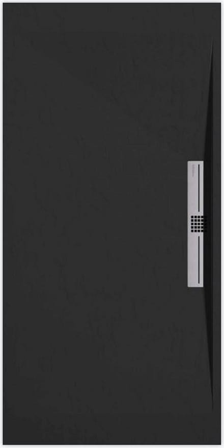 Sanifun douchebak Stone Side Black Slate 1600 x 800 S