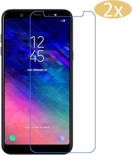 Screenprotector geschikt voor Samsung Galaxy A6 Plus - Gehard Glas Beschermglas Tempered Glass Screen Protector - 2 Stuks