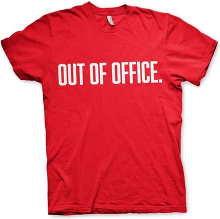Heren Fun Tshirt -L- OUT OF OFFICE Rood