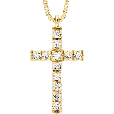 Kruis ketting Diamonds 0.070 Cts Yellow Gold