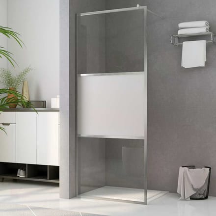 vidaXL - Inloopdouchewand - halfmat - 80x195 - cm - ESG-glas