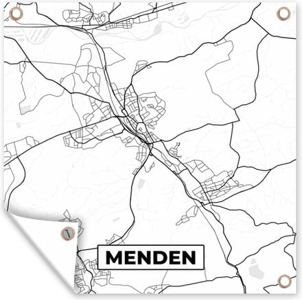 Tuindoek Menden - Stadskaart - Plattegrond - Kaart - 100x100 cm