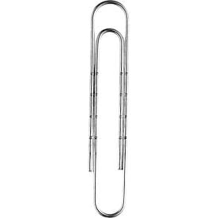 Paperclips, gegolfd, gegalvaniseerd, zonder bolvormig uiteinde, 100 stuks, lengte 77 mm