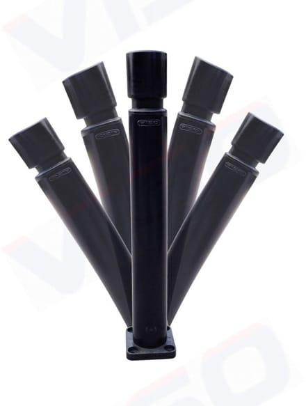 Flexibele paal 80 mm/800 mm – bolkop – om te bevestigen – groen RAL6005