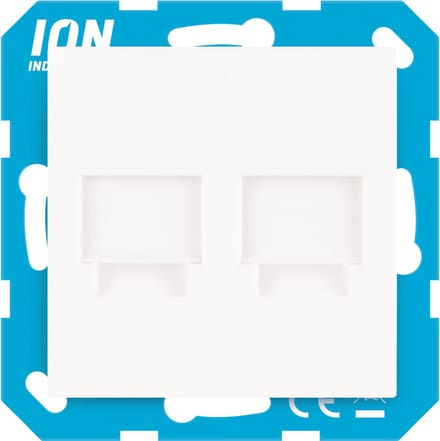 ION Industries - Modular Jack 2-voudig met Centraalplaat V1/J1 | Alpin Wit