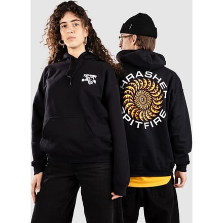 Thrasher X Spitfire Classic Swirl Hoodie zwart